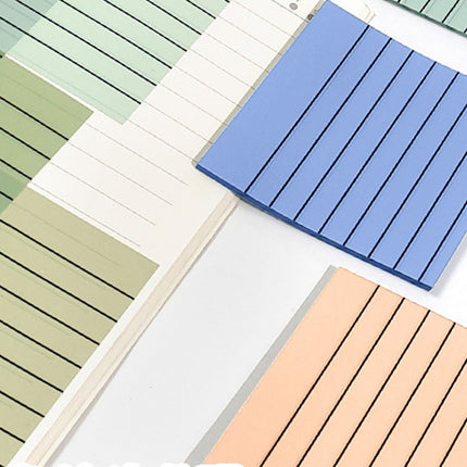 Lined Sticky Notes 3x3 Inches, Light Purple Black Ruled Self-Stick Pads, Easy to Post for Home, Office, Notebook, 1 Pack (30 Sheets/Pad) 3" x 3" Green3.