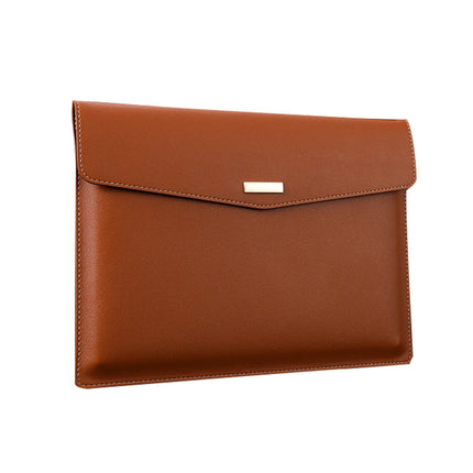 PU Leather A4 File Folder, Heavy Duty Document Holder, Waterproof Portfolio Envelope Folder Case with Snap Closure (Brown) 13x9.6 13" x 9.6" Grey.