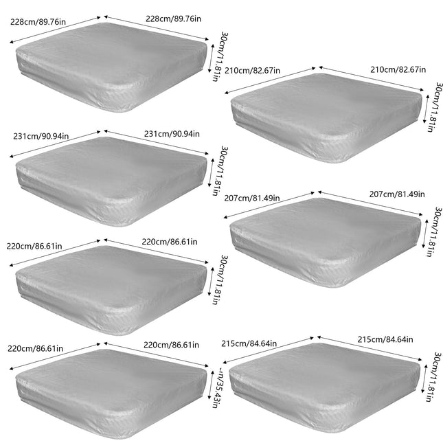 Square Hot Tub Cover - Outdoor Heavy Duty Protector for Patio Spas and Swimming Pools | Hard Covers For Hot Tub Waterproof Dust Cover for Hot Tubs, Jacuzzis, and Outdoor(Black -89.76x11.81") Grey -90.94x11.81".