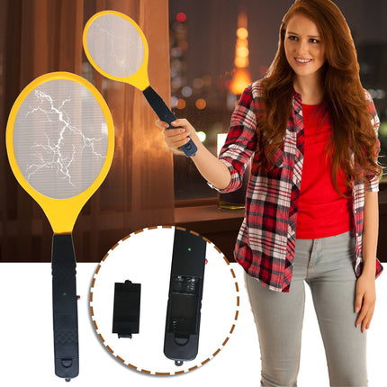 2 Pack Large Electric Mosquito Swatter Racket - Rechargeable Bug Zapper for Indoor Outdoor Use, Safety Mesh, Powerful Fly Killer, Ergonomic Handle Insect Pest Control (19x7.1in).