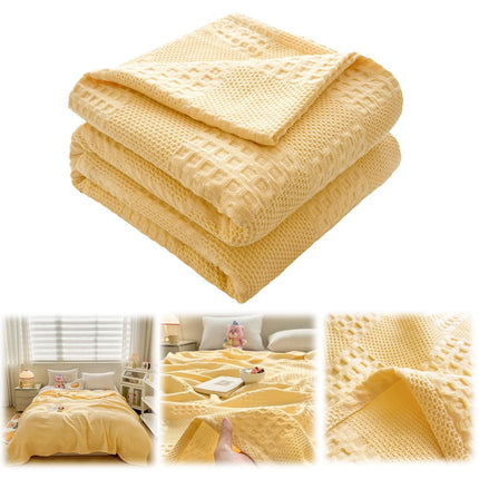 Soft Warm Blanket - Pure Cotton Lightweight Bedding | Breathable & Big Size 200*230cm | Cozy Cotton Blanket for Sofa & Bed | Warm & Soft Home Textiles for Year-Round Use(I) K.