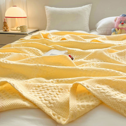 Soft Warm Blanket - Pure Cotton Lightweight Bedding | Breathable & Big Size 200*230cm | Cozy Cotton Blanket for Sofa & Bed | Warm & Soft Home Textiles for Year-Round Use(I) K.