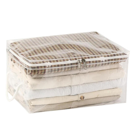 Transparent Zipper Clothing Storage Bag - Heavy-Duty Organizer for Blankets, Linen, Bed Sheets, Clothes & Pillows | Space-Saving Compression Bag Storage for Closet(11.81"DX9.05"WX5.9"H) 11.81"DX9.05"WX5.9"H.