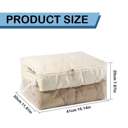 Transparent Zipper Clothing Storage Bag - Heavy-Duty Organizer for Blankets, Linen, Bed Sheets, Clothes & Pillows | Space-Saving Compression Bag Storage for Closet(11.81"DX9.05"WX5.9"H) 11.81"DX9.05"WX5.9"H.