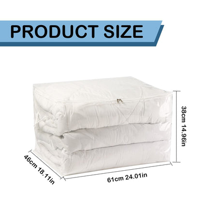 Transparent Zipper Clothing Storage Bag - Heavy-Duty Organizer for Blankets, Linen, Bed Sheets, Clothes & Pillows | Space-Saving Compression Bag Storage for Closet(11.81"DX9.05"WX5.9"H) 11.81"DX9.05"WX5.9"H.
