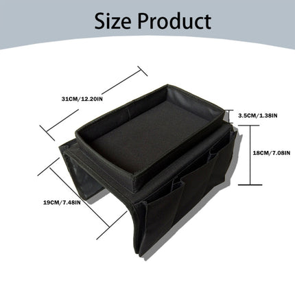 Sofa Armrest Organizer with Cup Holder - TV Remote Holder for Recliner & Couch | Armchair Caddy with Storage Pockets | Holds Cellphone, Tablet, Books, Magazines & Drinks Side Storage Bag(Black) Beige.