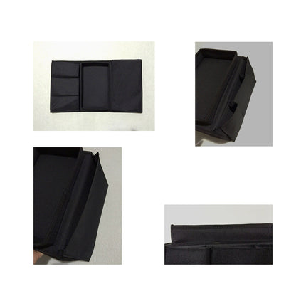 Sofa Armrest Organizer with Cup Holder - TV Remote Holder for Recliner & Couch | Armchair Caddy with Storage Pockets | Holds Cellphone, Tablet, Books, Magazines & Drinks Side Storage Bag(Black) Black.