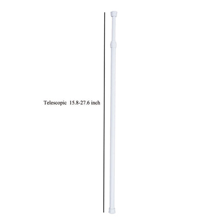 Spring Loaded Extendable Shower Curtain Rod - Aluminum Pole with Round Head | Tension Curtain Rail for Bathroom & Windows | Adjustable Length Rust-Resistant Aluminum Curtain Rod(15.8-27.6") 15.8-27.6".