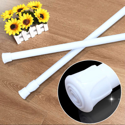 Spring Loaded Extendable Shower Curtain Rod - Aluminum Pole with Round Head | Tension Curtain Rail for Bathroom & Windows | Adjustable Length Rust-Resistant Aluminum Curtain Rod(15.8-27.6") 15.8-27.6".