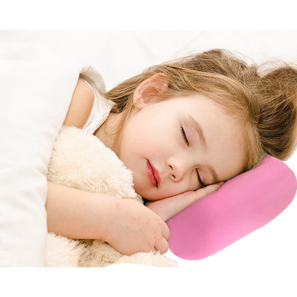 38cm×20cm Bone-Shaped Office Nap Pillow - Soft Foam Headrest for Travel, Plane, Car, Sofa & Bed | Portable Backrest Pillow with Soft Fabric for Comfortable Lunch Break Naps Office & Home(red) pink.