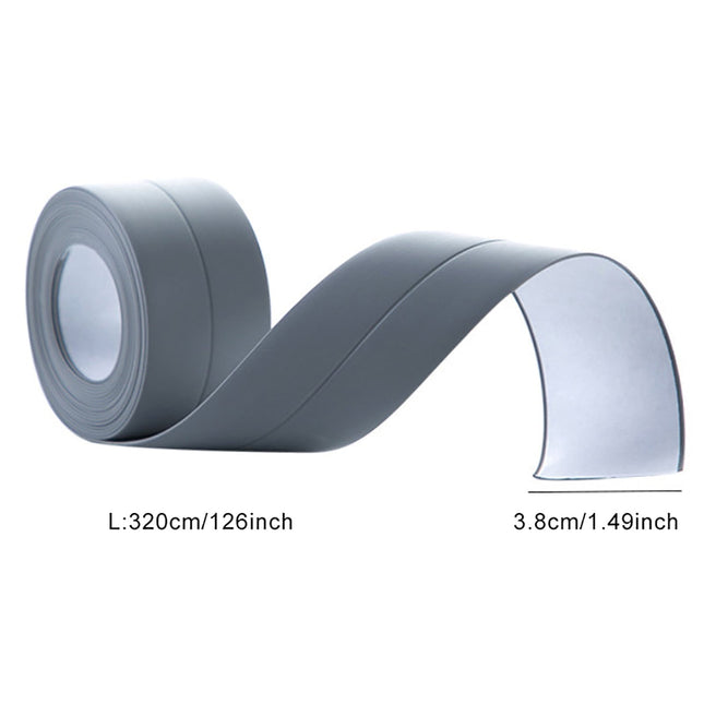 Kitchen & Bathroom Mildew-Proof Caulk Tape,PE Self-Adhesive Waterproof Sealing Strip for Bathtub, Shower & Toilet,Waterproof Caulk Strip, Bathroom Caulk Tape, Kitchen Sealing Tape(Grey) Grey.