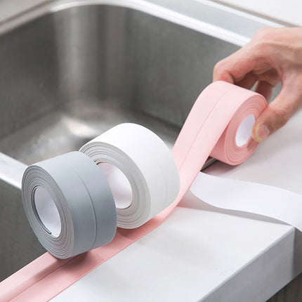 Kitchen & Bathroom Mildew-Proof Caulk Tape,PE Self-Adhesive Waterproof Sealing Strip for Bathtub, Shower & Toilet,Waterproof Caulk Strip, Bathroom Caulk Tape, Kitchen Sealing Tape(Grey) Grey.