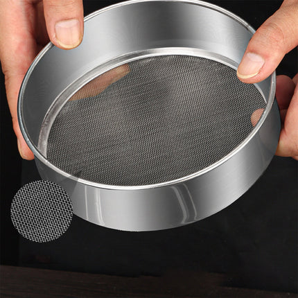 Stainless Steel Flour Sieve Filter - Ultra Fine Baking Mesh Sifter for Powder, Cocoa - Ergonomic Handle, Easy Clean, Kitchen Tool, 200 Mesh.