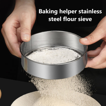 Stainless Steel Flour Sieve Filter - Ultra Fine Baking Mesh Sifter for Powder, Cocoa - Ergonomic Handle, Easy Clean, Kitchen Tool, 200 Mesh.