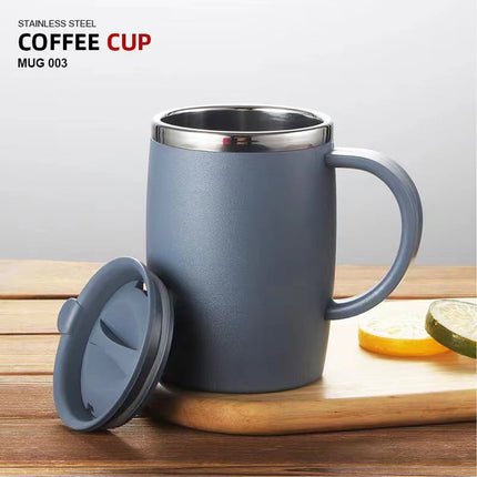 17oz Double Wall Insulated Desk Mug with Lid and Handle, Stainless steel Reusable Cup, Spill-Proof, Microwave & Dishwasher Safe, Wide Mouth, Cup Holder Friendly (Blue) 3.42x5.11 3.42" x 5.11" Blue.