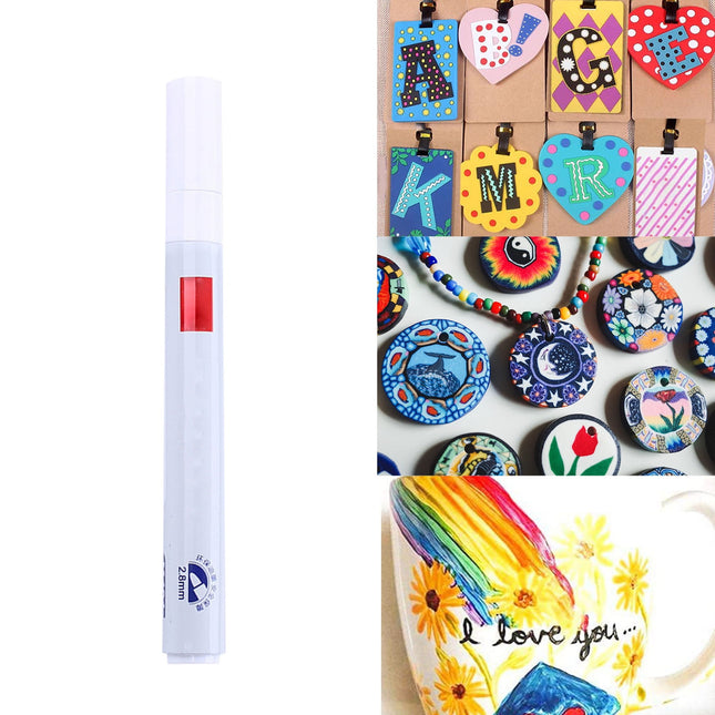 12-Color Oil-Based Paint Pens,Permanent Paint Markers with Quick-Dry & Waterproof Formula, for Rock, Glass, Fabric, Ceramic, Wood, Metal, Mug, Plastic & Stone,Art & Craft Supplies,(G) I.