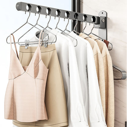 Retractable Folding Wall Hanger, Folding Clothes Hanger Rack, Clothes Storage Organizer, Laundry Hanger, Sturdy Hanging Dryer Rack Clothes Hooks of Metal (Matte Grey) 4.81x1.18x9.84 4.81" x 1.18" x 9.84" Black1.