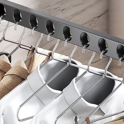 Retractable Folding Wall Hanger, Folding Clothes Hanger Rack, Clothes Storage Organizer, Laundry Hanger, Sturdy Hanging Dryer Rack Clothes Hooks of Metal (Matte Grey) 4.81x1.18x9.84 4.81" x 1.18" x 9.84" Gray.