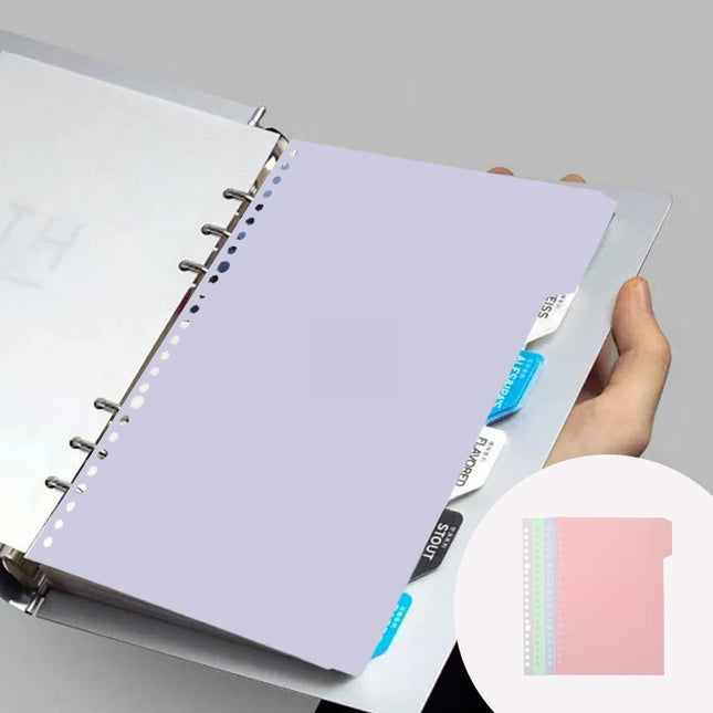 4Pcs/1Set- 4 Tab Binder Dividers with Tabs, Plastic Dividers for Ring Binder, Letter Size Binder Tabs for Organizing Office Home Files, Write and Erase Notebook/Page Dividers(multicoloredA5) Z1-A5.