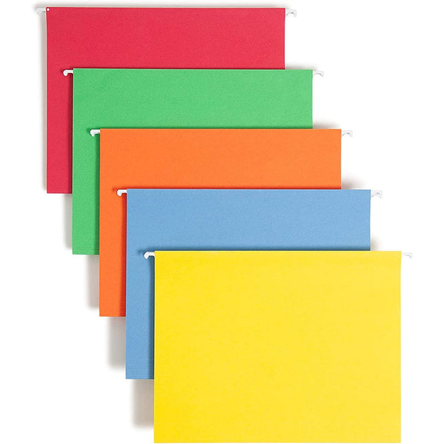 Hanging File Folders, Letter Size with 1/5-Cut Adjustable Tabs, 5 Colors - File Folder Organizer for Filing Cabinet Office Home, Designed for Bulky Files, Medical Charts(Yellow) Yellow.