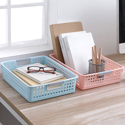 A4 Paper Trays with Grip Handles, 10.43x6.77x2.87"Heavy Duty Book Baskets for Library, Drawers, Office, Home, Desk, Turn in Trays, Plastic Storage Baskets (White/1 Pcs) 10.43" x 6.77" x 2.87" Green.
