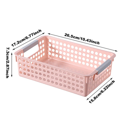 A4 Paper Trays with Grip Handles, 10.43x6.77x2.87"Heavy Duty Book Baskets for Library, Drawers, Office, Home, Desk, Turn in Trays, Plastic Storage Baskets (White/1 Pcs) 10.43" x 6.77" x 2.87" White.