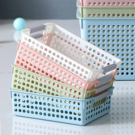 A4 Paper Trays with Grip Handles, 10.43x6.77x2.87"Heavy Duty Book Baskets for Library, Drawers, Office, Home, Desk, Turn in Trays, Plastic Storage Baskets (White/1 Pcs) 10.43" x 6.77" x 2.87" White.