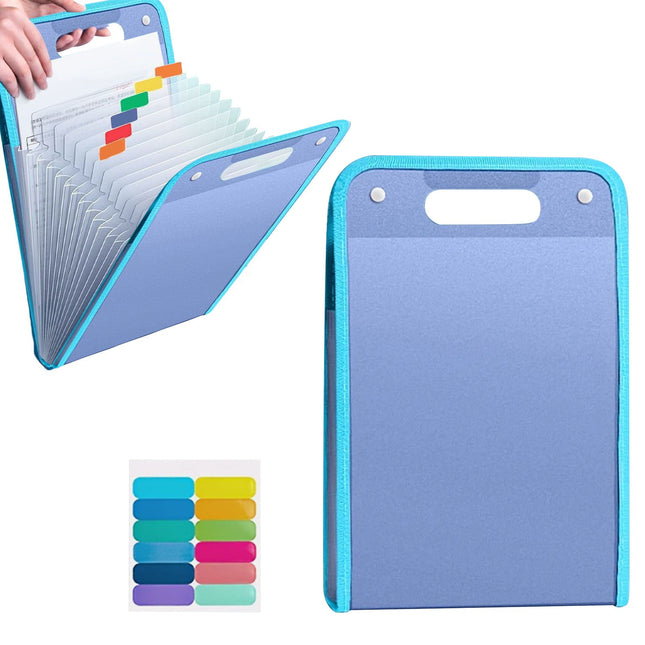 Important Document Storage, 13 Pockets Expanding File Folder with Colored Tabs, File Organizer with Expandable Cover, Expandable Accordian Filing Folder Letter A4 Size, 4 colours(A) A.