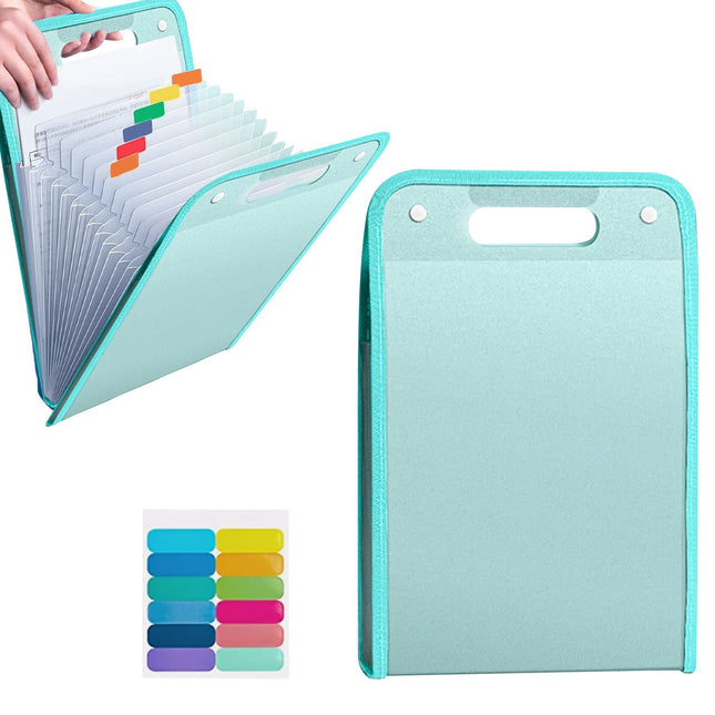 Important Document Storage, 13 Pockets Expanding File Folder with Colored Tabs, File Organizer with Expandable Cover, Expandable Accordian Filing Folder Letter A4 Size, 4 colours(A) C.