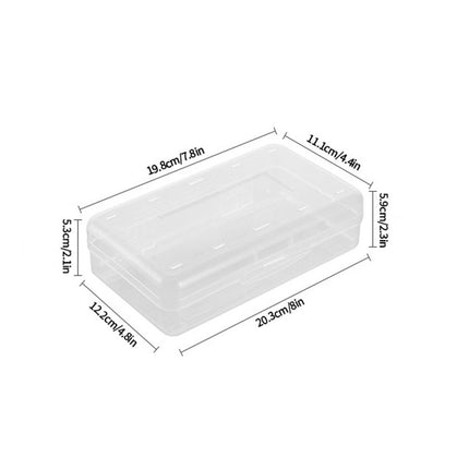 1Pc Large Capacity Clear Pencil Case,Clear Pencil Box Plastic Storage Containers with Latching Lids Stackable Office Supplies Organizer for Gel Pens Erasers Crafts Markers Crayon,8x4.8x2.1in(Clear) Clear.