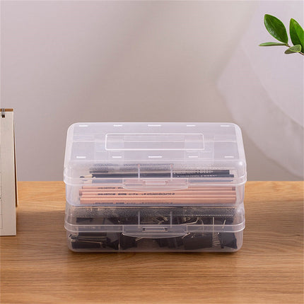 1Pc Large Capacity Clear Pencil Case,Clear Pencil Box Plastic Storage Containers with Latching Lids Stackable Office Supplies Organizer for Gel Pens Erasers Crafts Markers Crayon,8x4.8x2.1in(Clear) Clear.