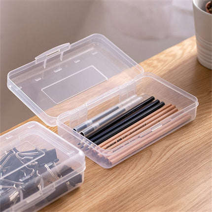 1Pc Large Capacity Clear Pencil Case,Clear Pencil Box Plastic Storage Containers with Latching Lids Stackable Office Supplies Organizer for Gel Pens Erasers Crafts Markers Crayon,8x4.8x2.1in(Clear) Clear.