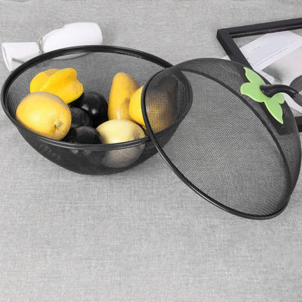 Fruit Basket with Lid Mesh, Apple Shaped Fruit Bowl Cover, Protective Holder Countertop Metal Wire Against Flies, Reusable Strainer for Gift Restaurant Kitchen Food Vegetable (Green/1 Pcs) 9.44" Red.