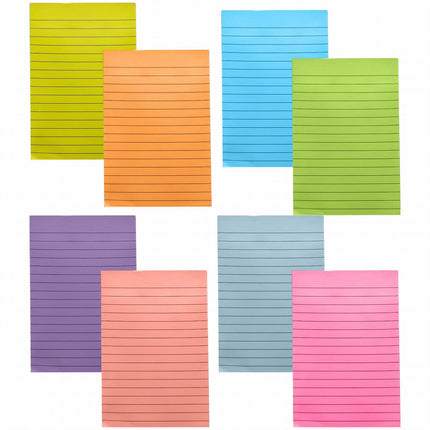 1 Pack Lined Sticky Notes 4X6 in Post, 8 Pastel Colors Large Ruled Post Sticky Colorful Super Sticking Power Memo Pads Strong Adhesive, Sticky Notes with Lines Office, Home, 50 Sheets/pad(B) I.