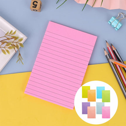 1 Pack Lined Sticky Notes 4X6 in Post, 8 Pastel Colors Large Ruled Post Sticky Colorful Super Sticking Power Memo Pads Strong Adhesive, Sticky Notes with Lines Office, Home, 50 Sheets/pad(B) I.