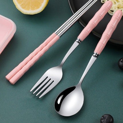Stainless Steel Portable Cutlery Set with Case - Spoon Fork Chopsticks Utensil Kit for Office School Picnic Travel Bento Lunch, Up to 60% OFF Pink.