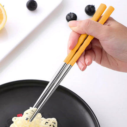Stainless Steel Portable Cutlery Set with Case - Spoon Fork Chopsticks Utensil Kit for Office School Picnic Travel Bento Lunch, Up to 60% OFF Yellow.