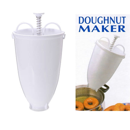 One hand Donut Maker, Manual Donut Maker, Plastic Doughnut Machine Mold, Biscuit Donut Maker, Donut-Depositor Made Waffle Dispenser Donut Kitchen Pastry Making Bake Ware Baking Tool, 3.54x.09' 3.54x.09" White.