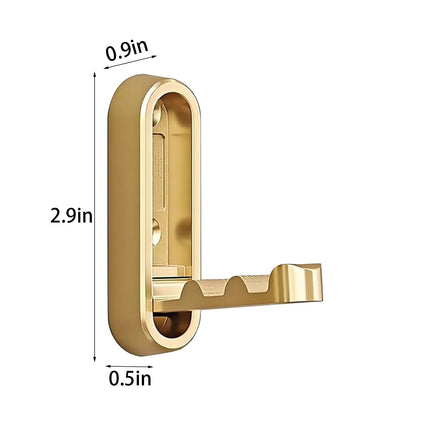 Folding Coat Hook, Heavy Duty Wall Hooks Made of Zinc Alloy, Foldable Gold Wall Hooks for Hanging Coats, Scarves, Hats, Bathrobes, Keys, Bags (Gold/1 Pcs) 2.9x0.9 2.9" x 0.9" Gold.
