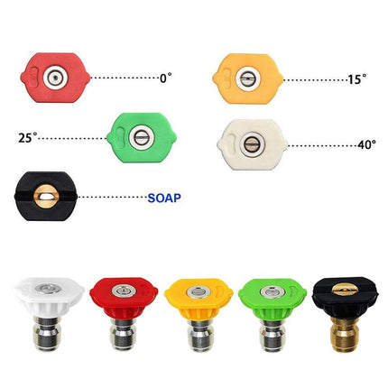 Pressure Washer Tips, Set of 5 Pressure Washer Nozzle Tips with Nozzle Holder, Quick Connect Power Washer Tips, Multiple Degrees Rinse Kit, Pressure Washer Accessories, for Hot and Cold (Camouflage) Camouflage.