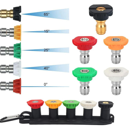 Pressure Washer Tips, Set of 5 Pressure Washer Nozzle Tips with Nozzle Holder, Quick Connect Power Washer Tips, Multiple Degrees Rinse Kit, Pressure Washer Accessories, for Hot and Cold (Camouflage) Camouflage.