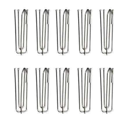 Stainless Steel Drapery Hook and Pin for Pleated Drapes,Heavy Duty 4 Prongs Pinch Pleat Clips Traverse Pleater 4 End Curtain Hangers for Window Door Bathroom Curtain, 10 Pcs, 2.76Inches 2.76" Silver.