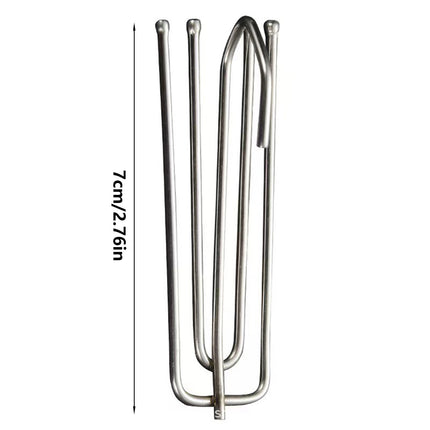 Stainless Steel Drapery Hook and Pin for Pleated Drapes,Heavy Duty 4 Prongs Pinch Pleat Clips Traverse Pleater 4 End Curtain Hangers for Window Door Bathroom Curtain, 10 Pcs, 2.76Inches 2.76" Silver.