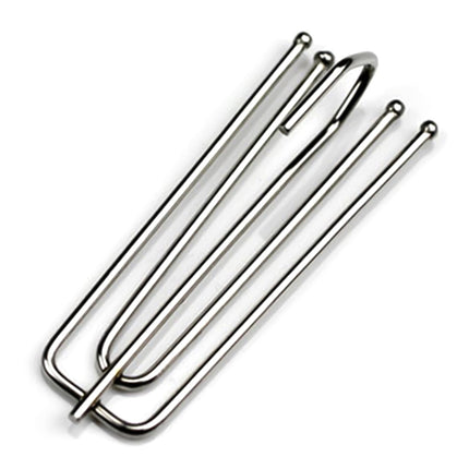 Stainless Steel Drapery Hook and Pin for Pleated Drapes,Heavy Duty 4 Prongs Pinch Pleat Clips Traverse Pleater 4 End Curtain Hangers for Window Door Bathroom Curtain, 10 Pcs, 2.76Inches 2.76" Silver.
