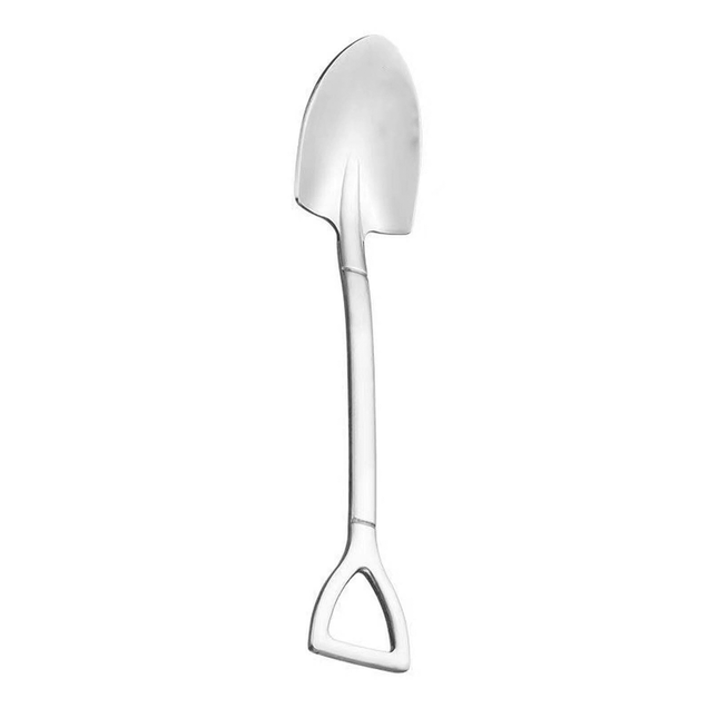 Dessert Spoon, Heavy Duty Shovel Shape Stainless Steel Spoons Ice Cream Fruit Spoon for Home Kitchen or Restaurant, 1 Pcs, 1.34x6.1 1.34" x 6.1" Silver/1 Pcs.