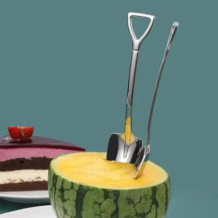 Dessert Spoon, Heavy Duty Shovel Shape Stainless Steel Spoons Ice Cream Fruit Spoon for Home Kitchen or Restaurant, 1 Pcs, 1.34x6.1 1.34" x 6.1" Silver/1 Pcs.