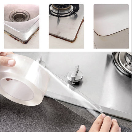 Clear Caulk Tape,Waterproof Self Adhesive Caulk Strip Bathtub Sealant Tape, Sealing Strip Oil Proof Bathroom Sealant for Kitchen Floor Wall Edge Protector,Transparent Acrylic Tape (5x300cm) 5x300cm.