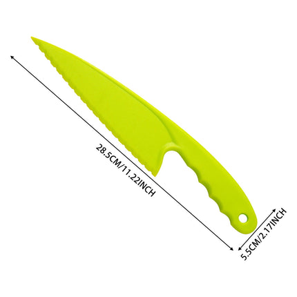 1 Pcs Plastic Kitchen Knife Set, for Real Cooking BPA Free with Plastic Kitchen Knives with Serrated Teeth,Kitchen Safe Knives for Real Cooking and Cutting Fruits and breads(Green) Green.