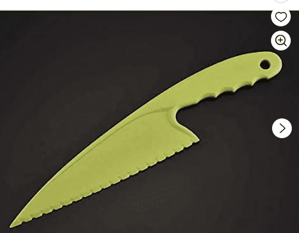 1 Pcs Plastic Kitchen Knife Set, for Real Cooking BPA Free with Plastic Kitchen Knives with Serrated Teeth,Kitchen Safe Knives for Real Cooking and Cutting Fruits and breads(Green) Green.