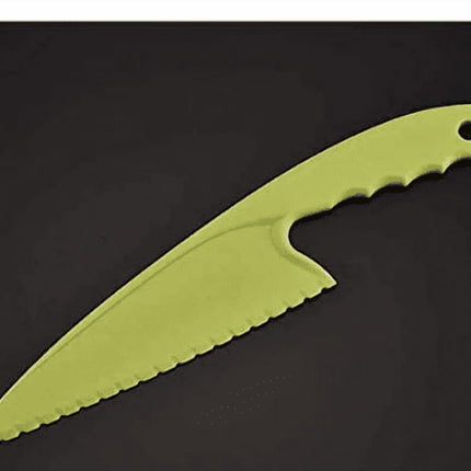 1 Pcs Plastic Kitchen Knife Set, for Real Cooking BPA Free with Plastic Kitchen Knives with Serrated Teeth,Kitchen Safe Knives for Real Cooking and Cutting Fruits and breads(Green) Green.